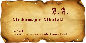 Niedermayer Nikolett névjegykártya